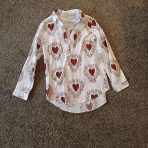 M misslook button up heart shirt